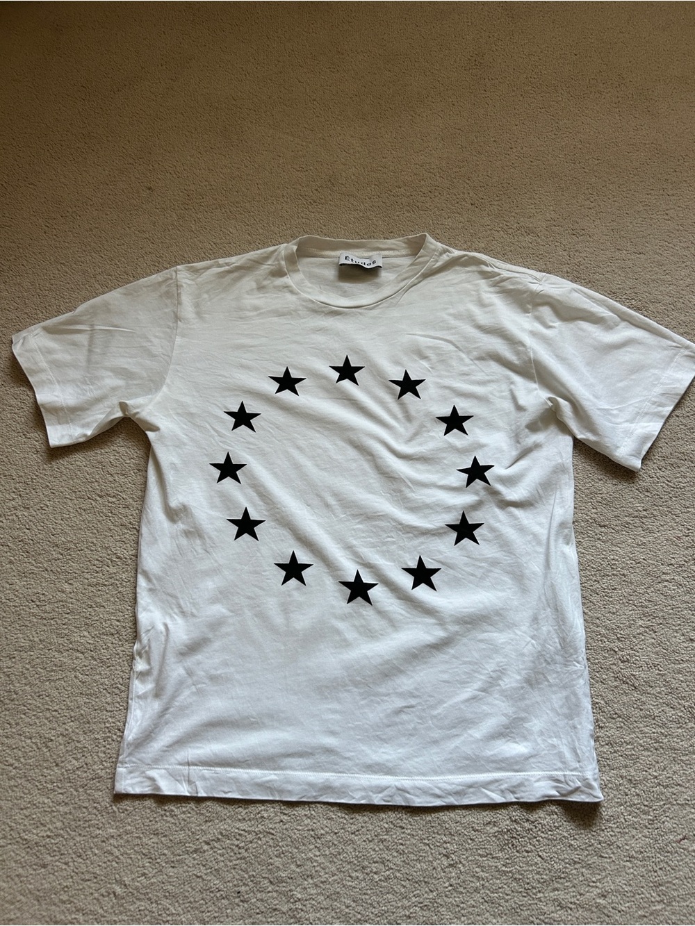 Etudes designer T-shirt White Star Circle Graphic Tee - Men size Medium